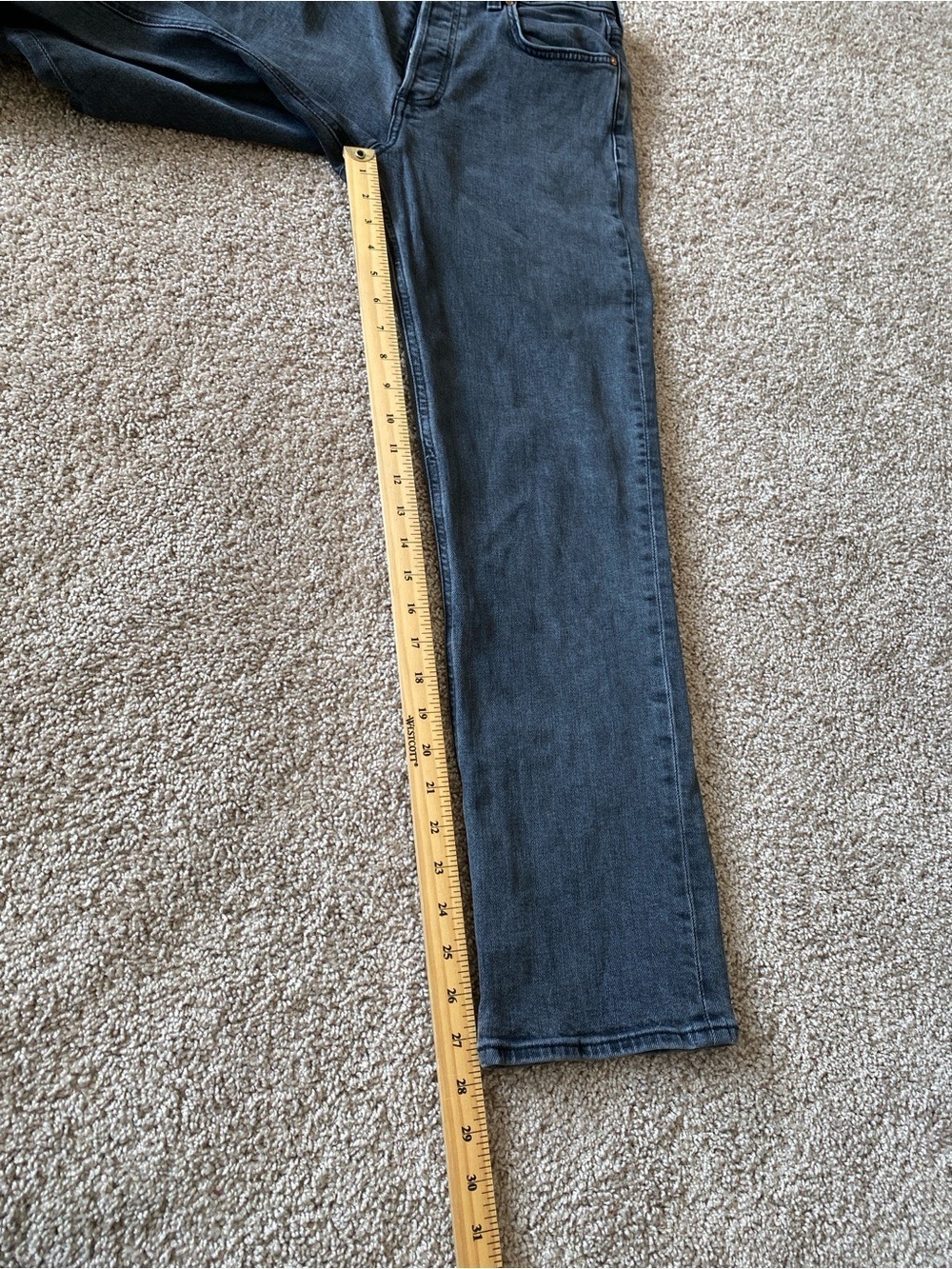Denim Forum The Arlo High Rise Straight 28L Jeans Size 28 Washed Black - Picture 13 of 13